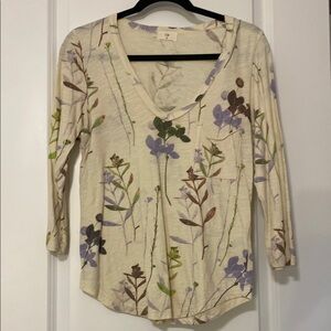 T.La Cream 3/4 Sleeve Fitted Blouse